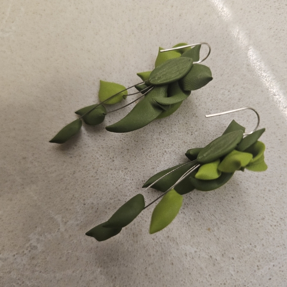 ETSY STATEMENT EARRINGS - polymer clay earrings w stainless steel wire hook - Picture 3 of 6